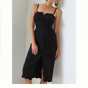 By Anthropologie slim, fit scallop corset dress